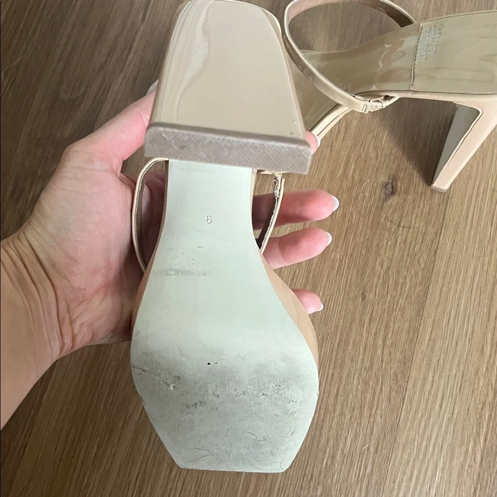 Jeffrey Campbell Blush Patent Square-Toe Double-Strap Block Heels - Picture 3 of 3